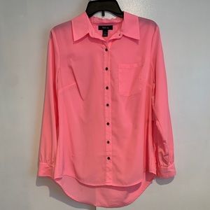 NWT Neon pink long sleeve blouse